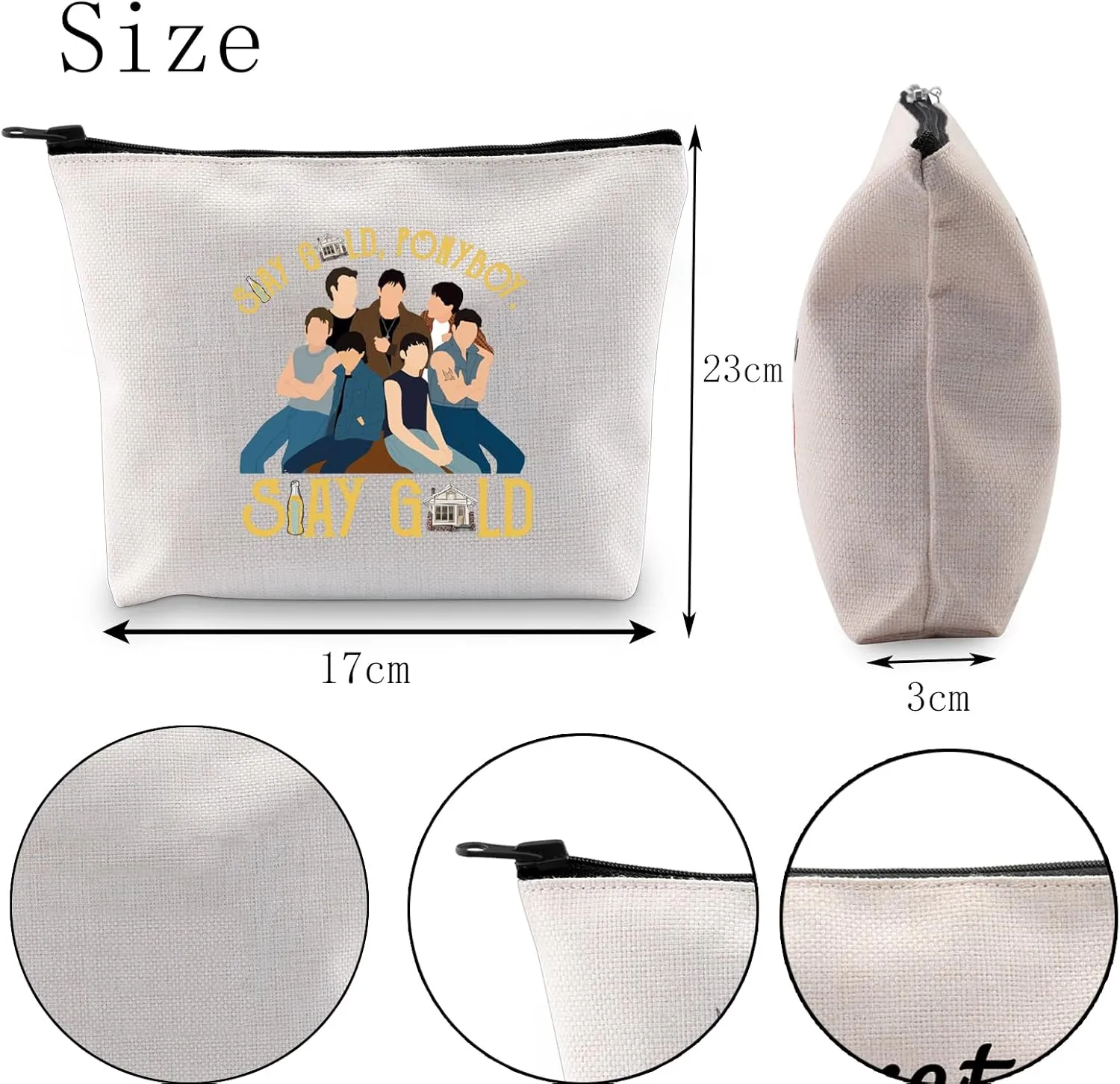 POFULL 80s Movie Inspired Gift Ponyboy TV Show Fans Cosmetic Bag (Stay Gold bag)