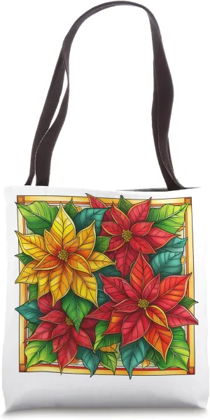 Poinsettia Flowers Poinsettia Advent Star Tote Bag