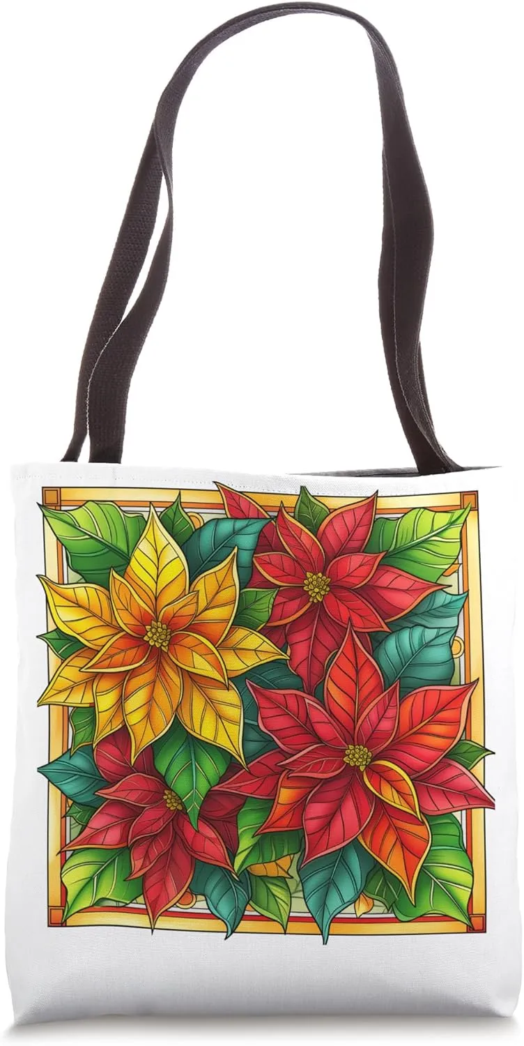 Poinsettia Flowers Poinsettia Advent Star Tote Bag