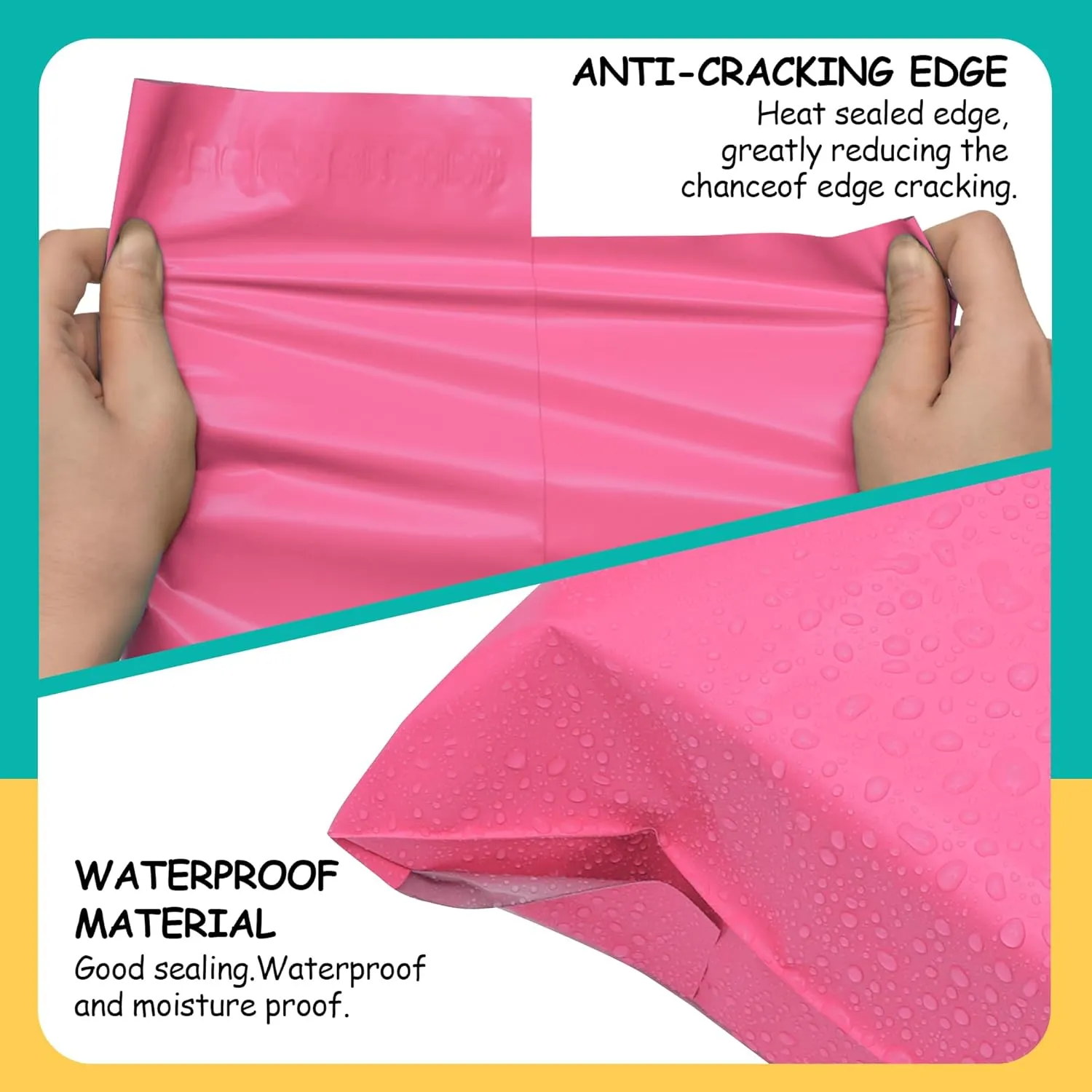 Poly Mailers 10x13 Inch 100 Pcs - Pink Waterproof Shipping Envelopes for Small Business with Tear Resistance and Self-Sealing Feature - Ideal Packaging Bags for Mailing, Shipping, and More