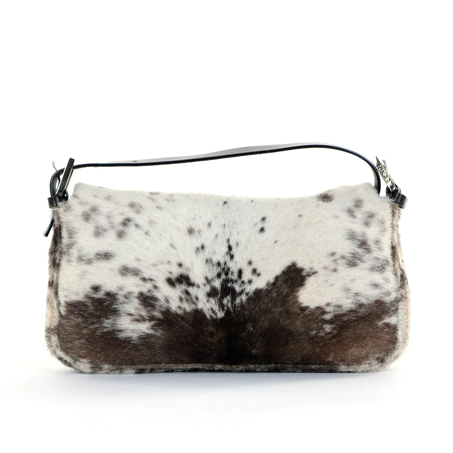 Pony Hair Cow Print Baguette Bag