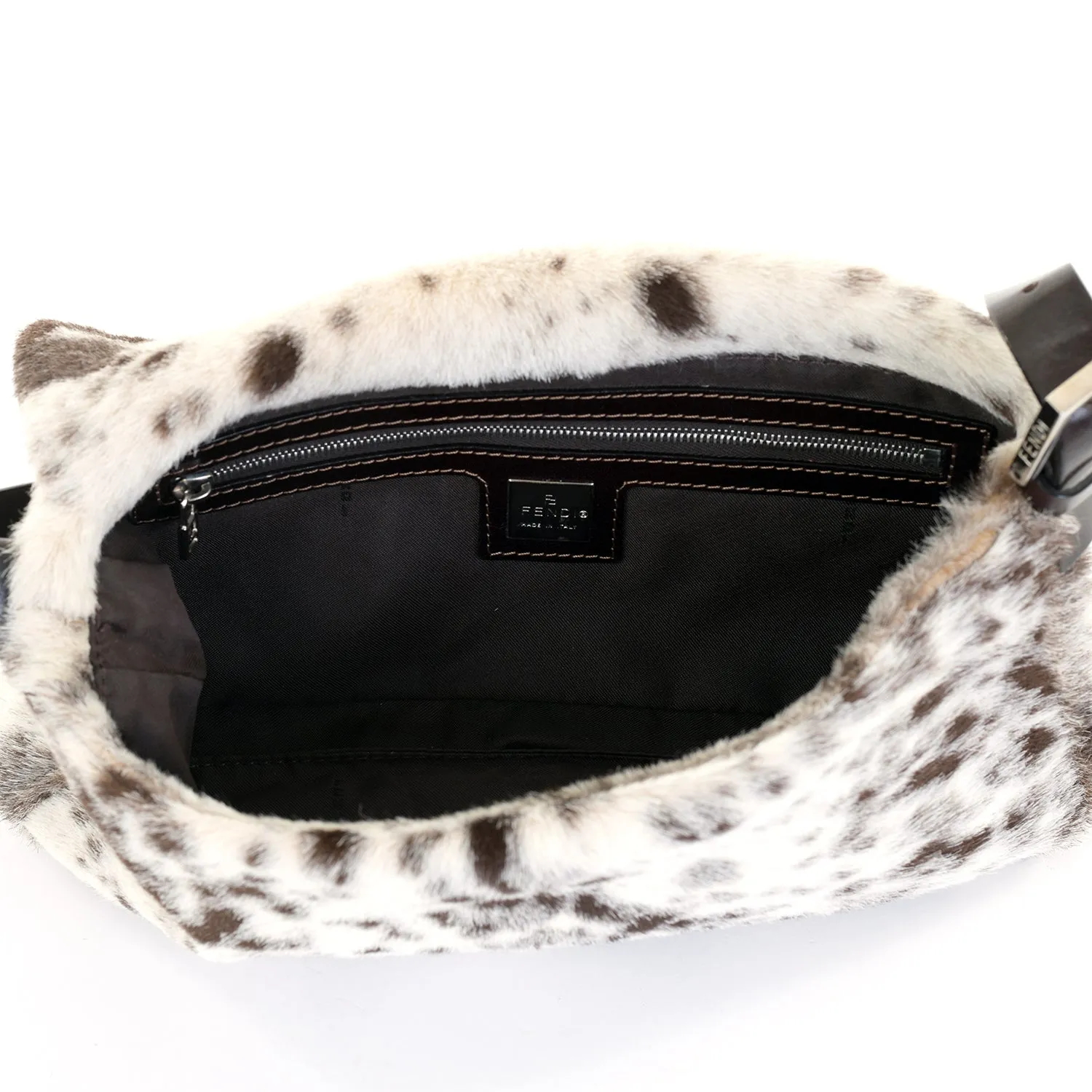 Pony Hair Cow Print Baguette Bag