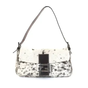 Pony Hair Cow Print Baguette Bag