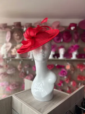 Poppy Red Teardrop Disc Fascinator