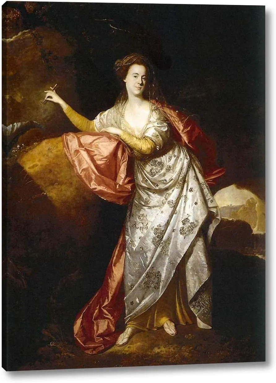 Portrait of Ann Brown in The Role of Miranda by Johann Zoffany - 17" x 24" Gallery Wrap Canvas Art Print - Ready to Hang