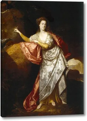 Portrait of Ann Brown in The Role of Miranda by Johann Zoffany - 17" x 24" Gallery Wrap Canvas Art Print - Ready to Hang