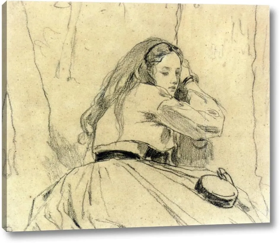 Portrait of Elizabeth Grant by Winslow Homer - 13" x 16" Gallery Wrap Canvas Art Print - Ready to Hang