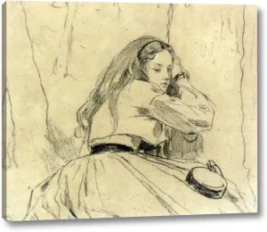 Portrait of Elizabeth Grant by Winslow Homer - 13" x 16" Gallery Wrap Canvas Art Print - Ready to Hang
