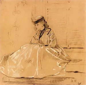 Portrait of Elizabeth Loring Grant by Winslow Homer - 16" x 16" Premium Canvas Print