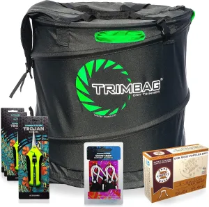 Premium Complete Dry Trimming Kit Bundle with 4 Common Culture Trimming Scissors, 1 Pair of Grow Crew Ratchet Hangers, 10 Pack of Turkey Bags and Accessories (7 Items)