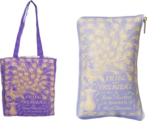 Pride and Prejudice Purple Tote Bag and Clutch Purse Bundle