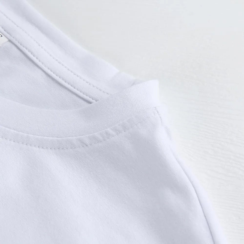 PRIMODA Women's Oversized Workout Cropped T Shirts Crew Neck Short Sleeve Casual Loose Summer Crop Tee Tops Cotton