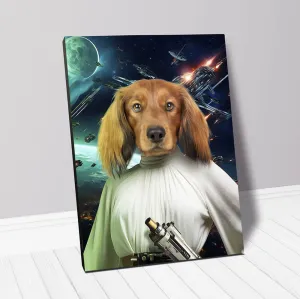 PRINCESS LAYABOUT IN SPACE - Princess Leia & Star Wars Inspired Custom Pet Portrait Canvas