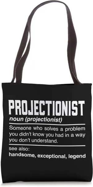 Projectionist Definition Design Movie Projector Theater Noun Tote Bag