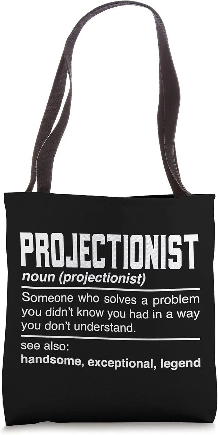 Projectionist Definition Design Movie Projector Theater Noun Tote Bag