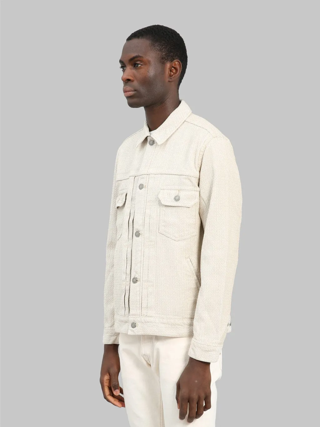 Pure Blue Japan 6220-IV Sashiko Type II Jacket Ivory/Beige