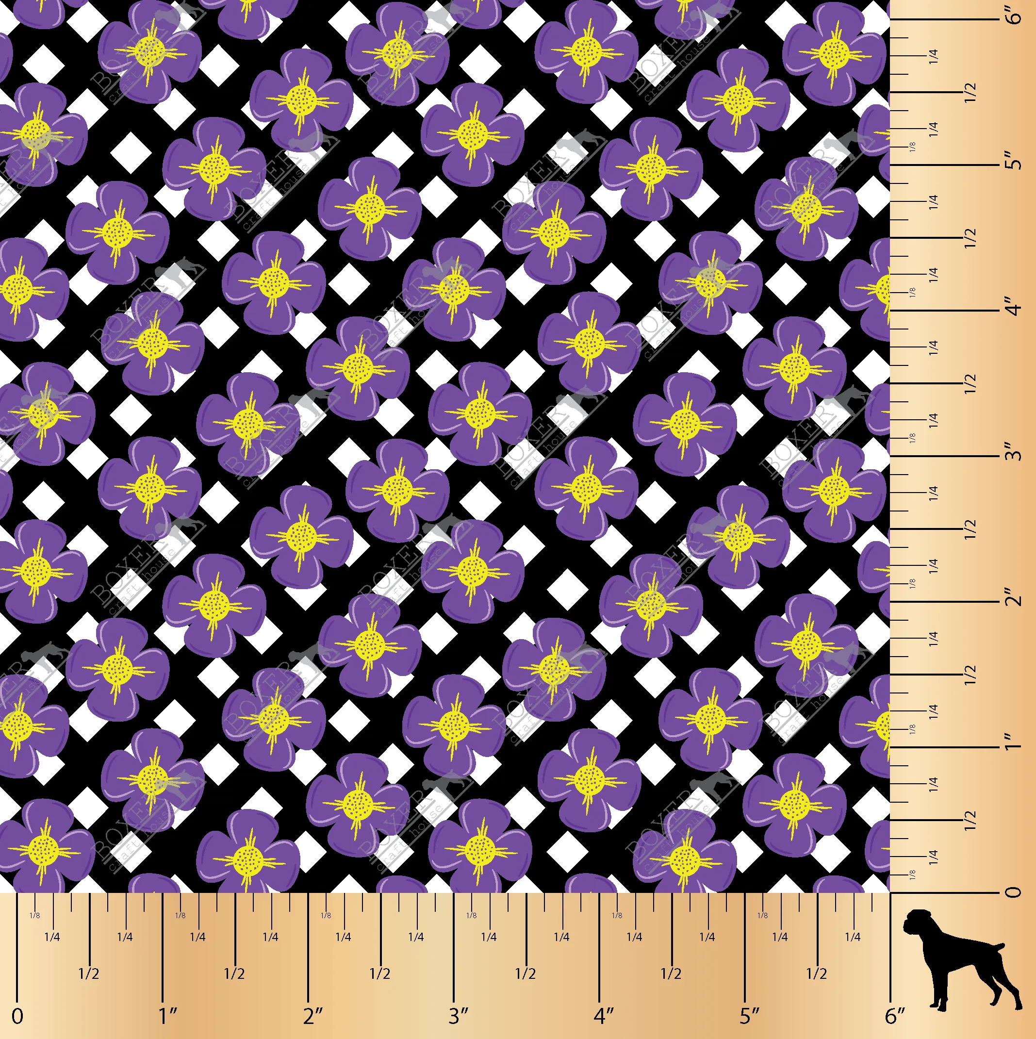 Purple Flowers and Squares