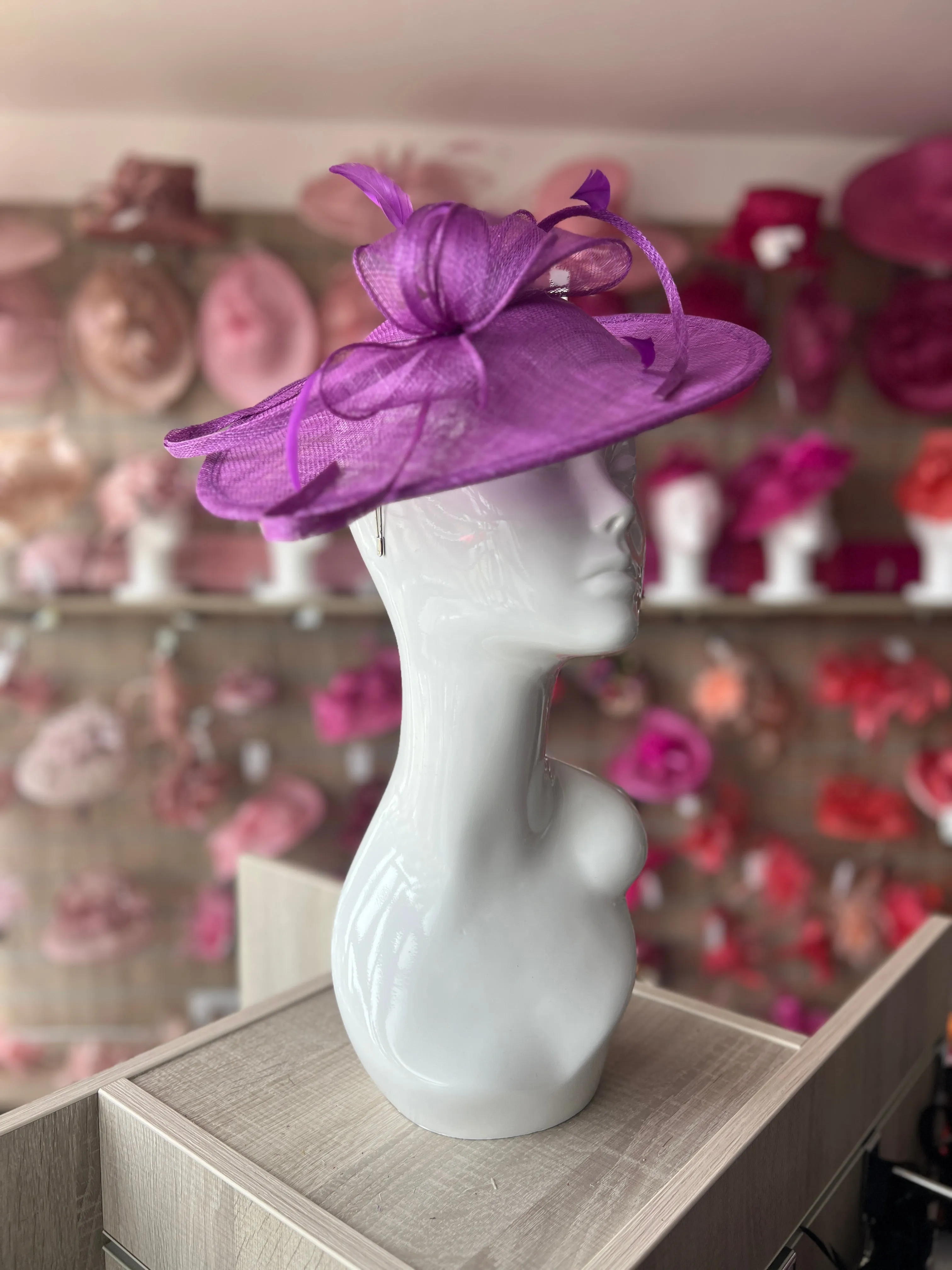 Purple Teardrop Disc Fascinator