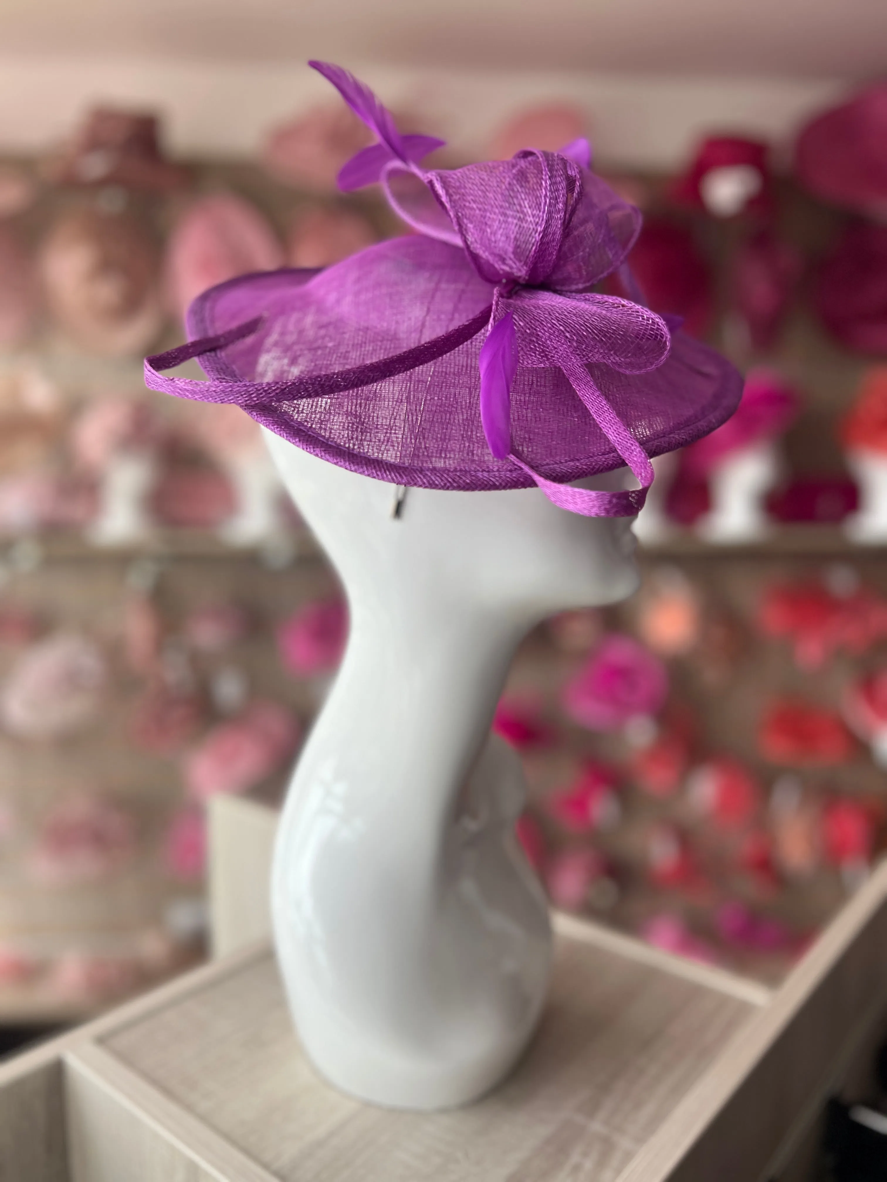 Purple Teardrop Disc Fascinator
