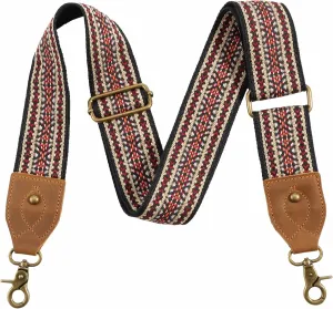 Purse Strap-2"Crazy Horse Leather Wide Shoulder Strap Adjustable Replacement,Jacquard Embroidery Bag Straps