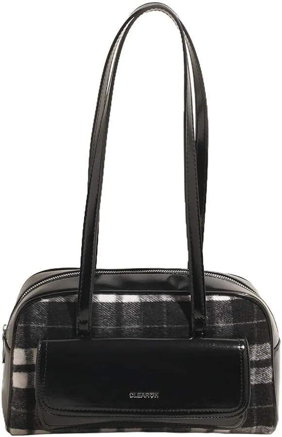 Purses for Women Trendy Bag Plaid Purse Christmas Purse Shoulder Bag Going Out Purse Underarm Bag with Zipper Closure