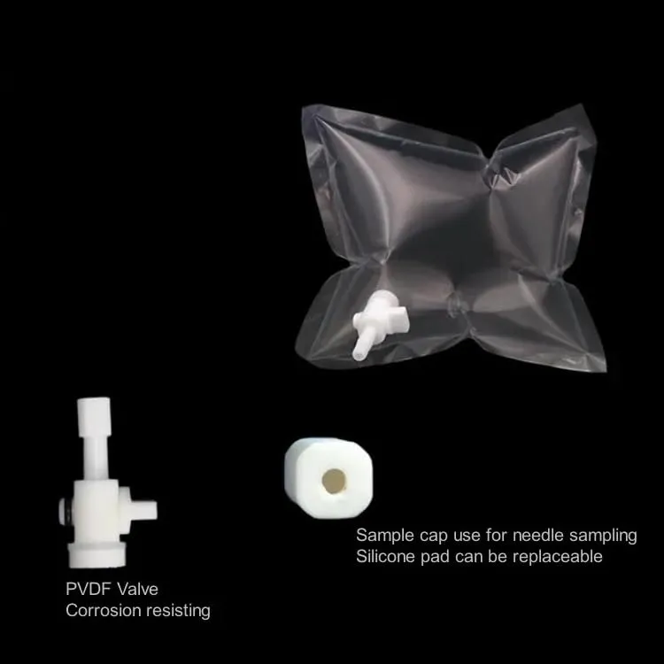 PVF Gas Sampling Bags for Solid VOCs Residual Detection Single PTFE Valve 0.5L 1L 2L 3L 4L 5L 8L 10L Pack of 1(2L)