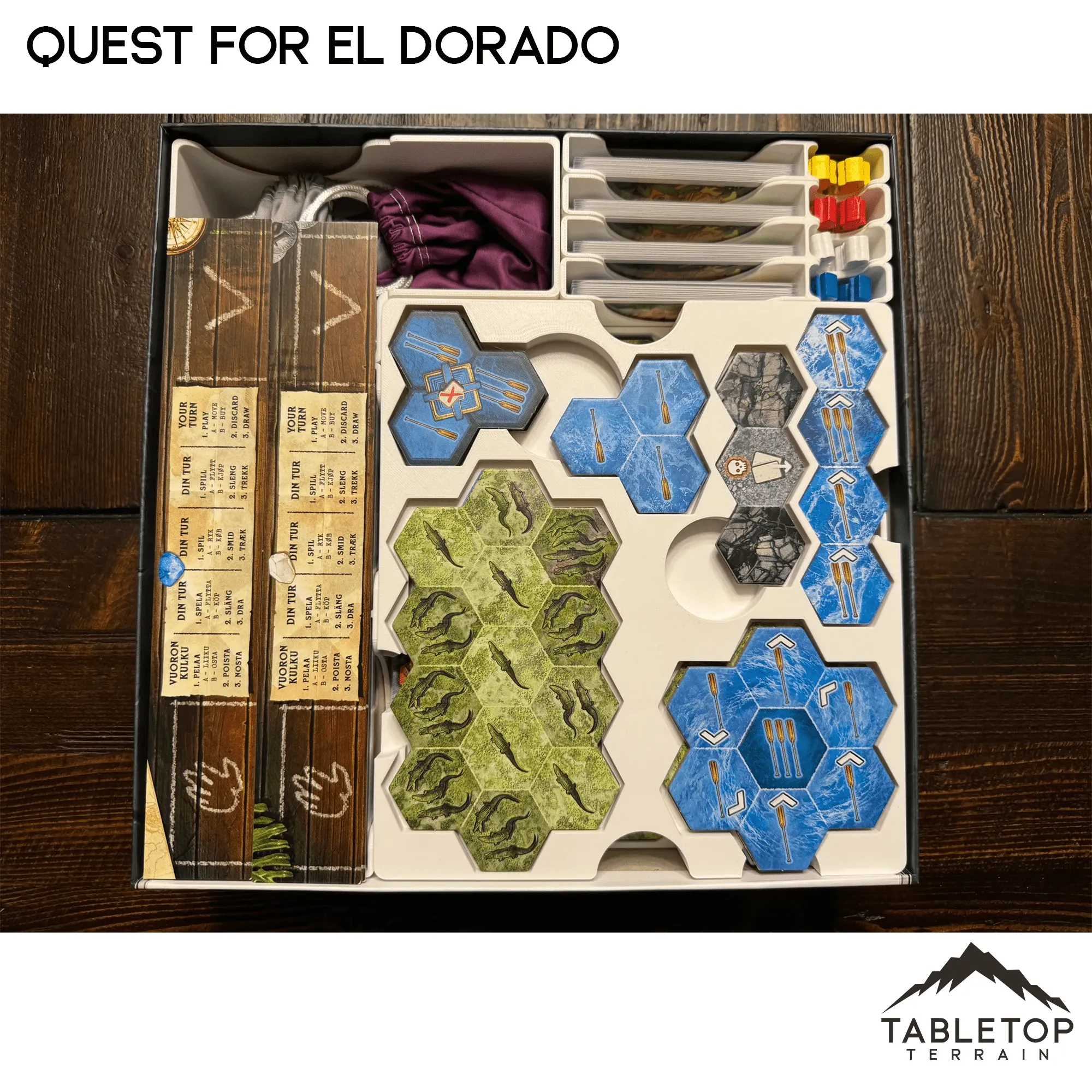 Quest for El Dorado (Lautapelit) Board Game Insert / Organizer