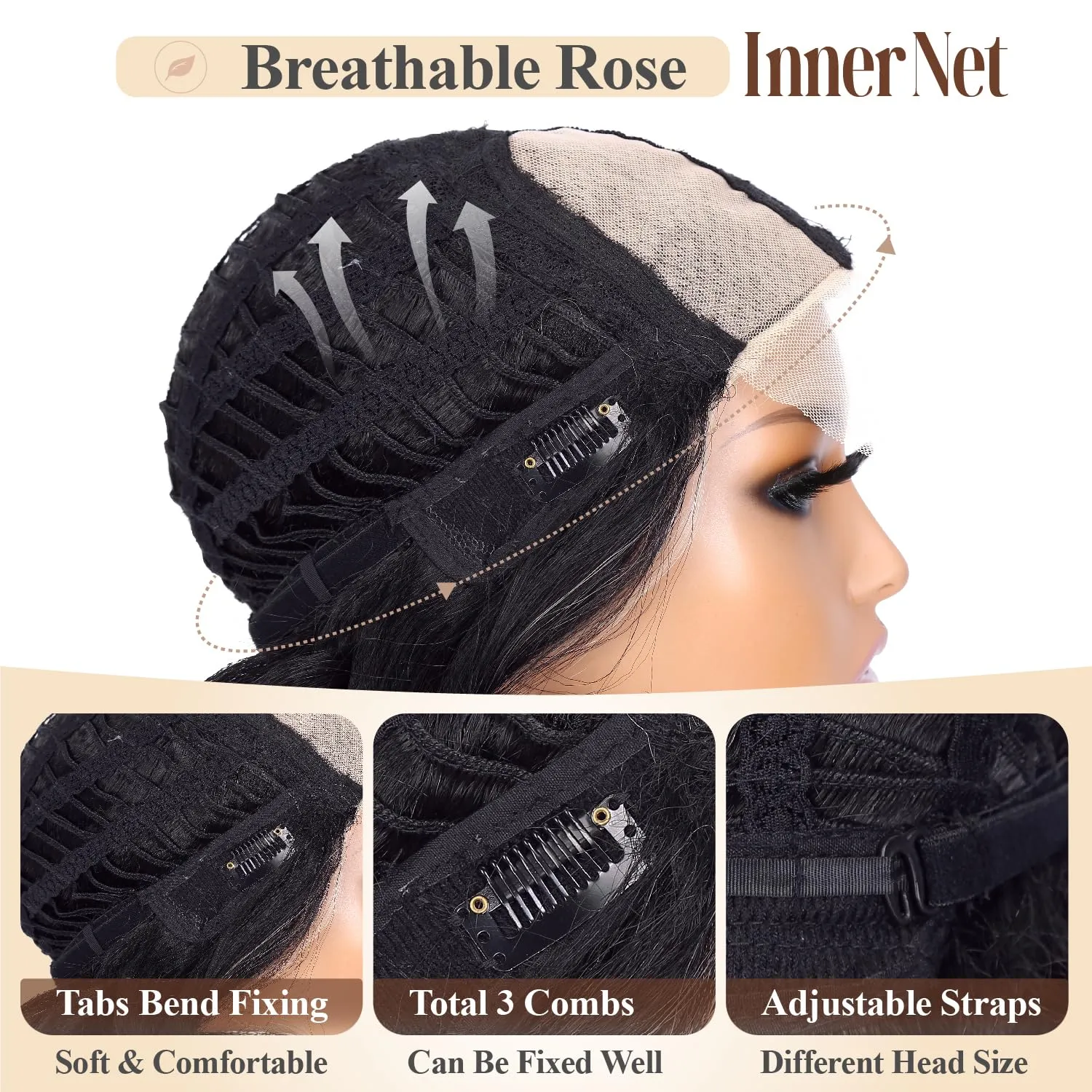 Quick Short Wavy Bob Style Wig with Side Part - Curly Wavy Body Wave, Glueless Lace Part Synthetic Wig, Shoulder Length, Black with Highlight Blonde (16 Inch)
