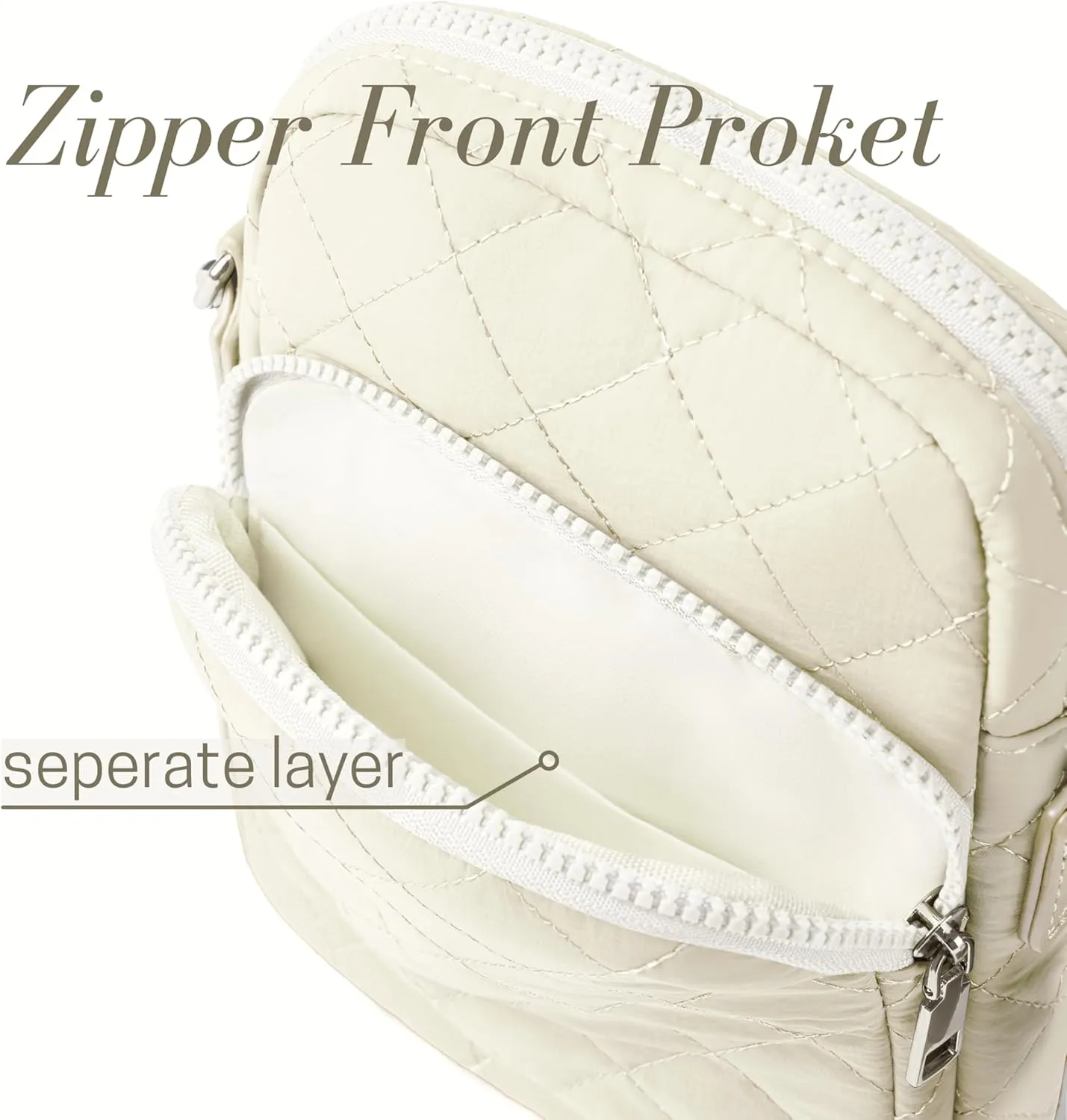 Quilted Crossbody Bag Small Women Shoulder Bags Purses Handbag Backpack Puffer Soft Fashion Design Magnetic and Zipper Pocket