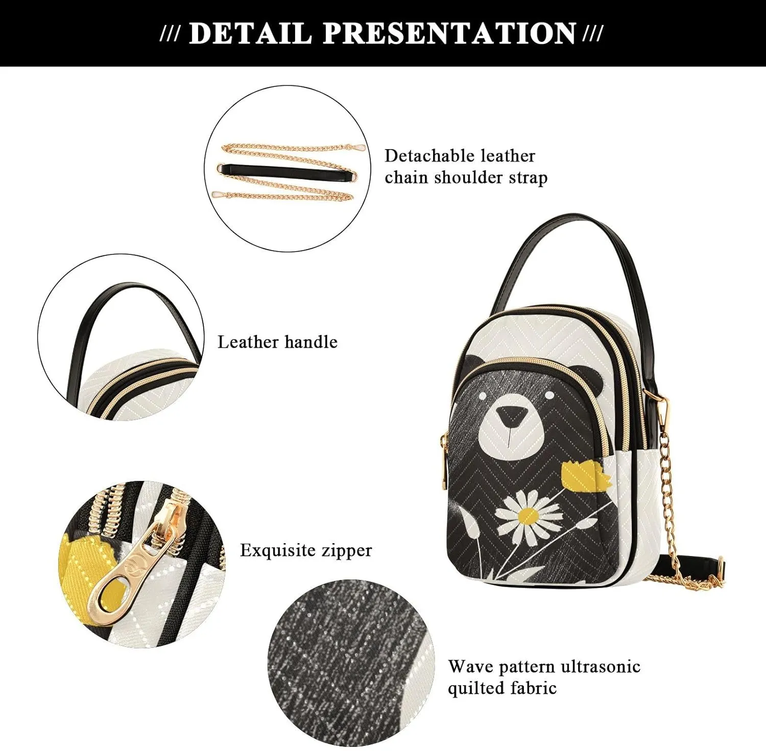 Quilted Crossbody Bags for Women Trendy, Women's Crossbody Handbags Butterfly Travel Cell Phone Purses Bags