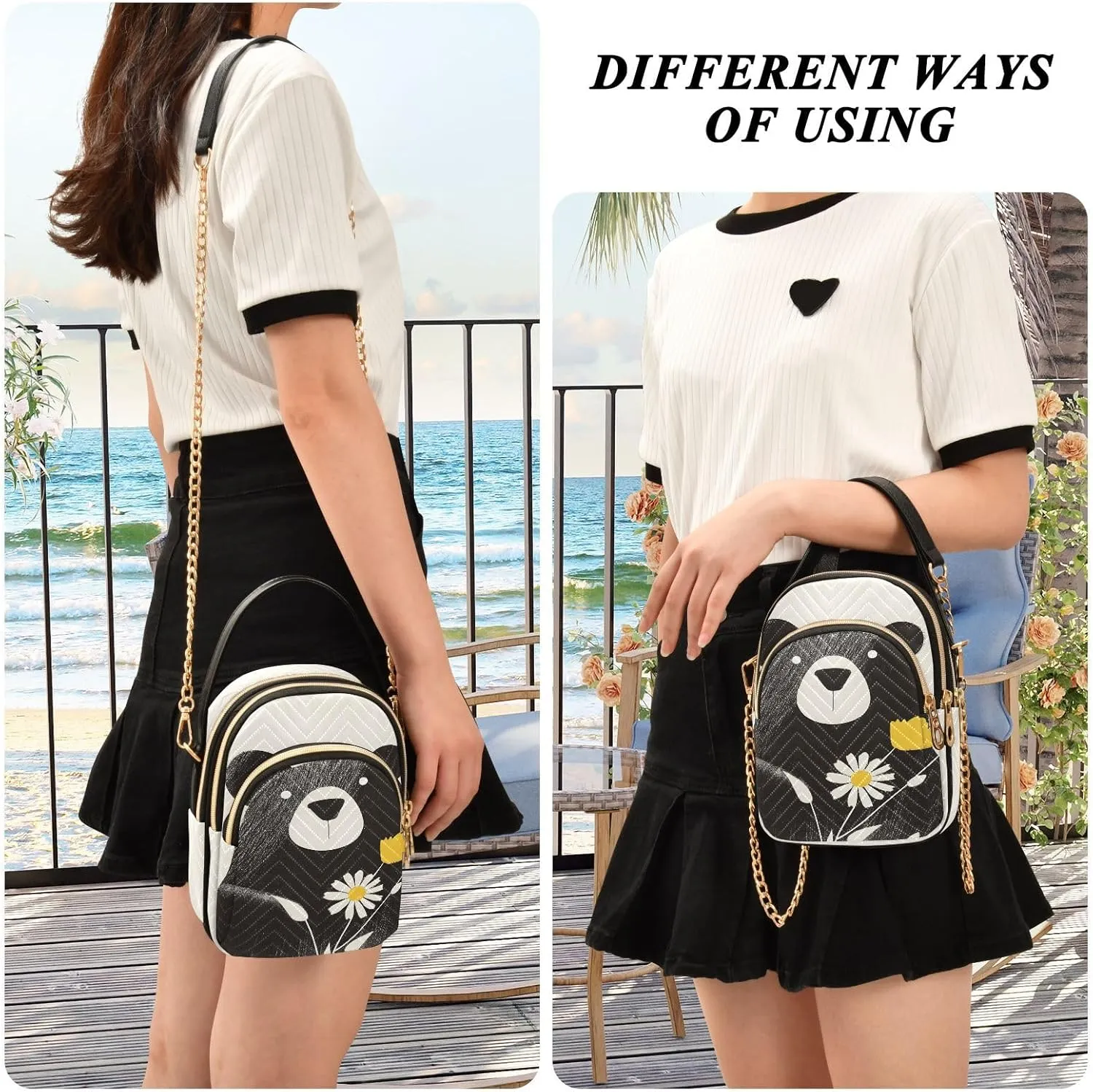 Quilted Crossbody Bags for Women Trendy, Women's Crossbody Handbags Butterfly Travel Cell Phone Purses Bags