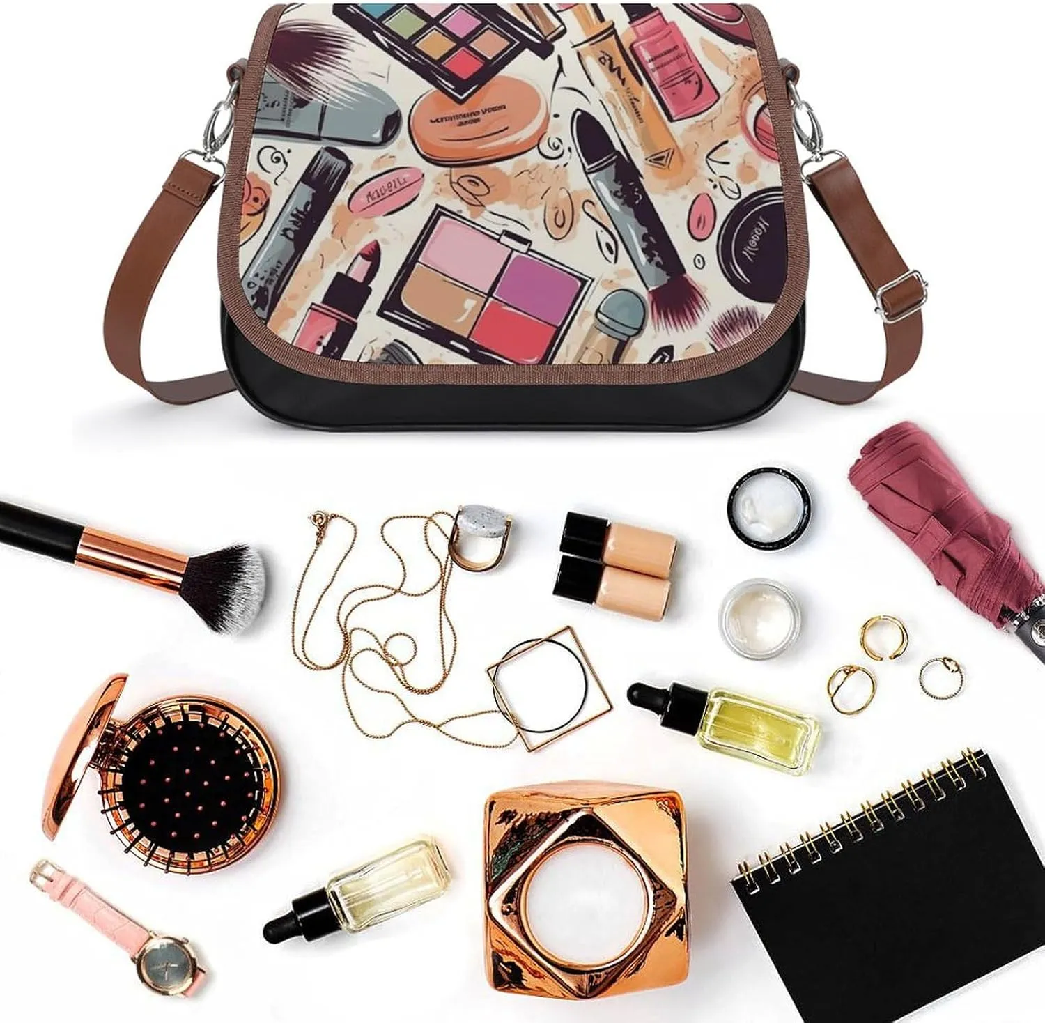 Rainbow Color Plaid-png Crossbody Bags for Women Travel Shoulder Bag Small Leather Cross Body Handbags