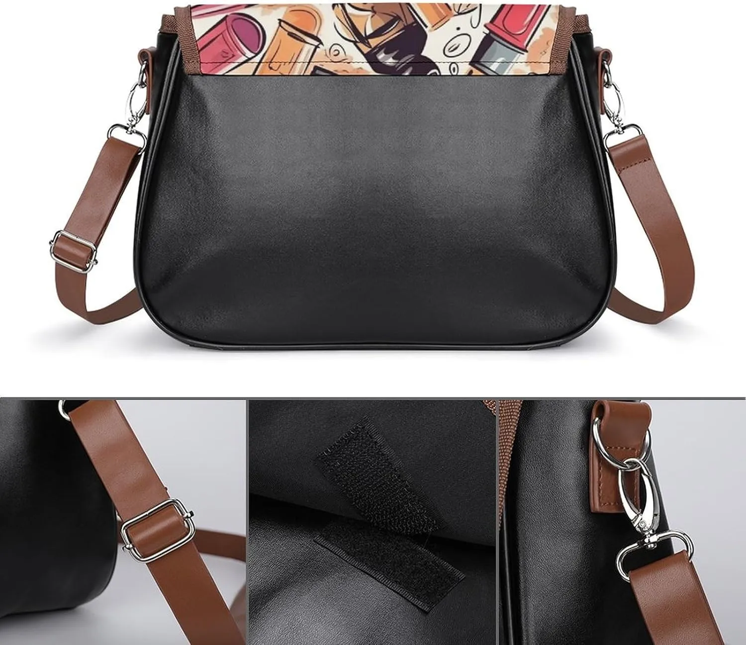 Rainbow Color Plaid-png Crossbody Bags for Women Travel Shoulder Bag Small Leather Cross Body Handbags
