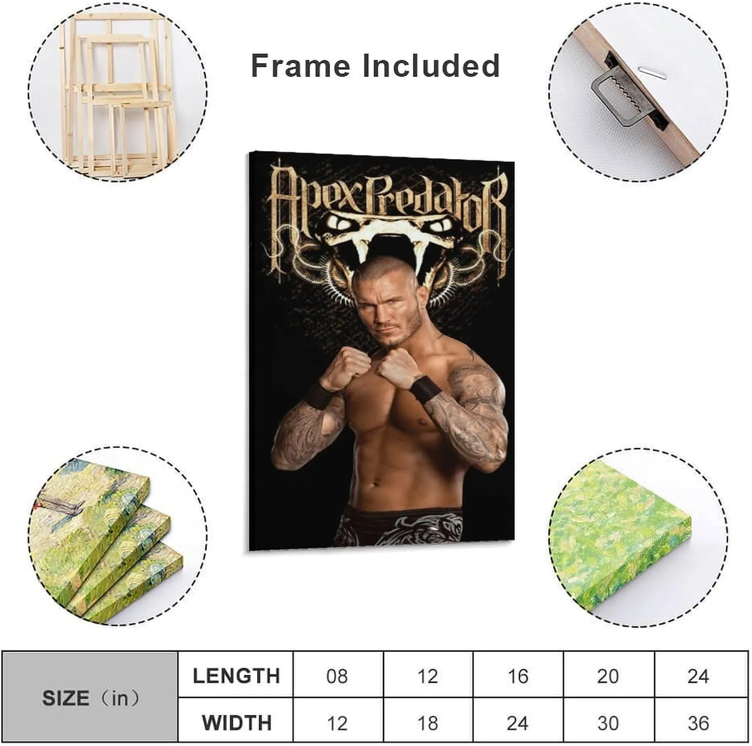 Randy Orton Wrestler Wrestler Snake Canvas Poster (8) Posters Wall Art Painting Canvas Living Room Prints Bedroom Decor Poster Artworks 16x24inch(40x60cm)