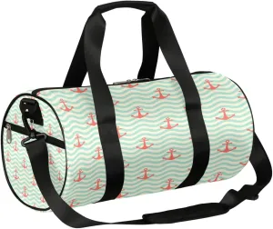 Red Anchors Strip Sports Gym Bag Duffel Bags Workout Lightweight Shoulder Weekender Bag Travel Duffel Bag for Men Women(Strip)