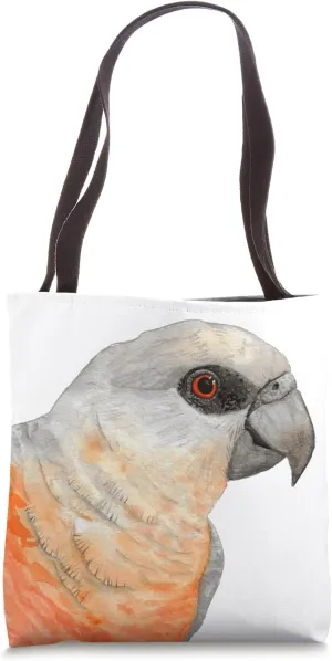 red-bellied parrot Poicephalus watercolor parrot portrait Tote Bag