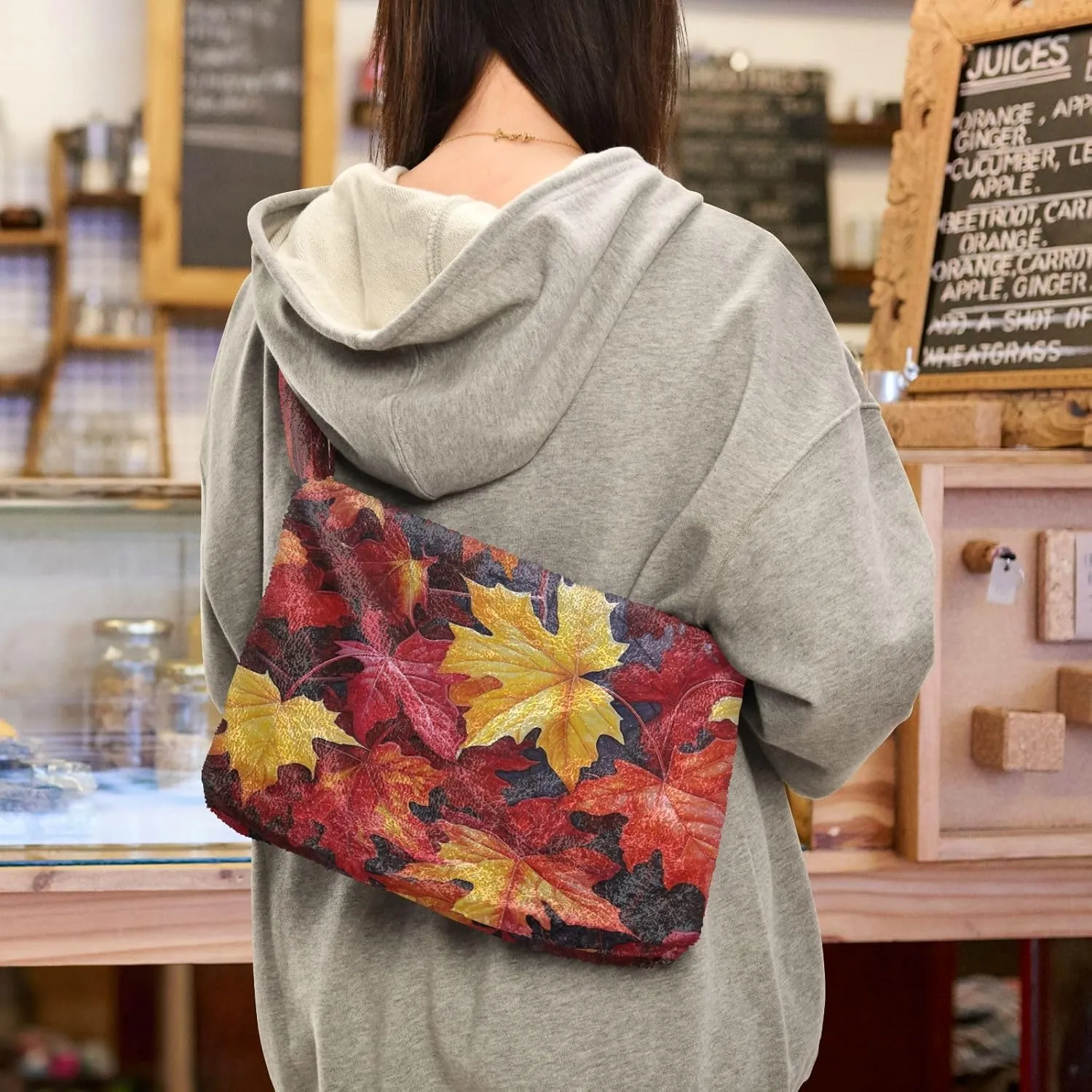 Red Bird Sitting on Branch with Flowers Woman Shoulder Bag, Shoulder Bag 13 Inch, Shoulder Bags for Women