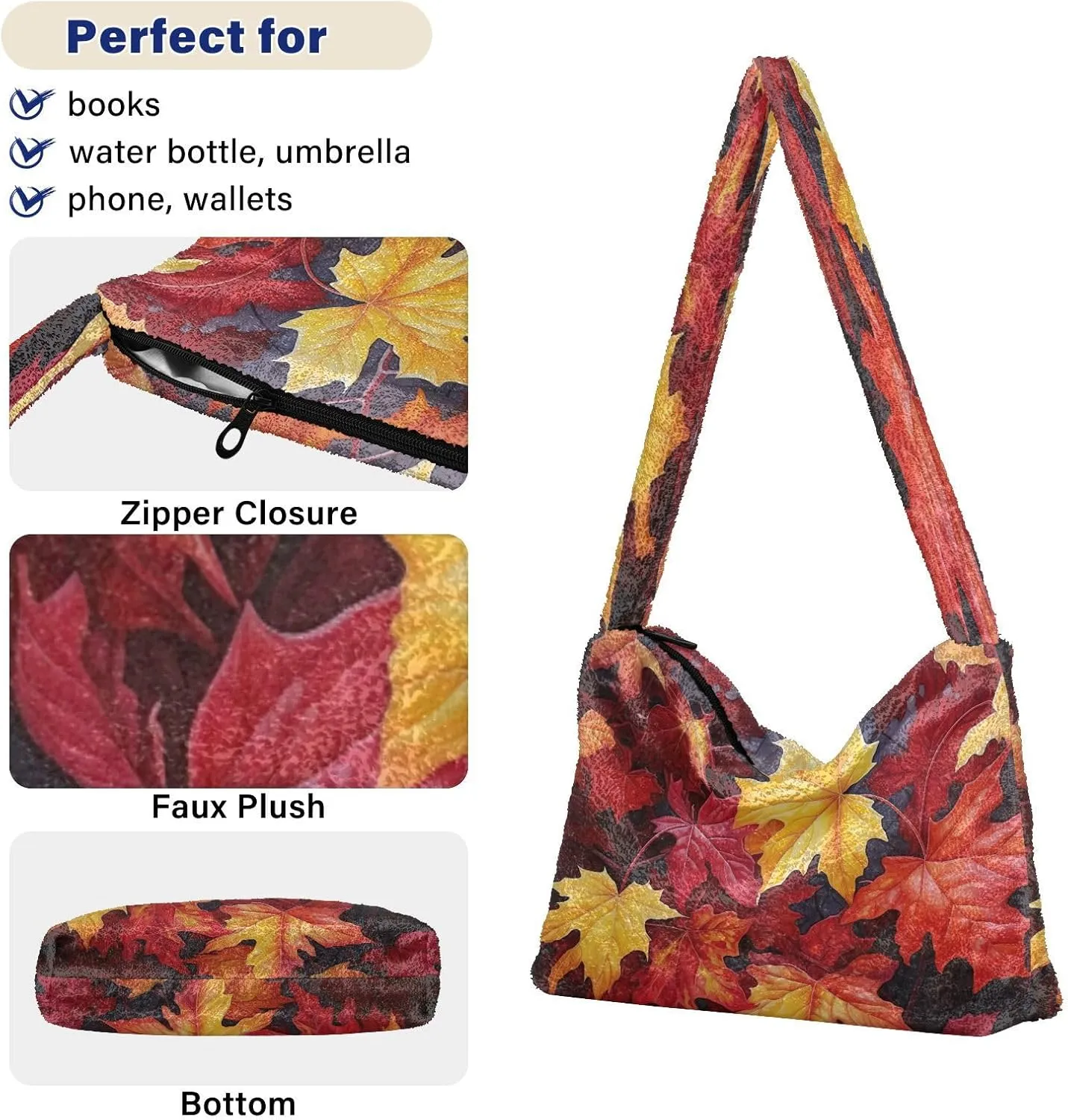 Red Bird Sitting on Branch with Flowers Woman Shoulder Bag, Shoulder Bag 13 Inch, Shoulder Bags for Women