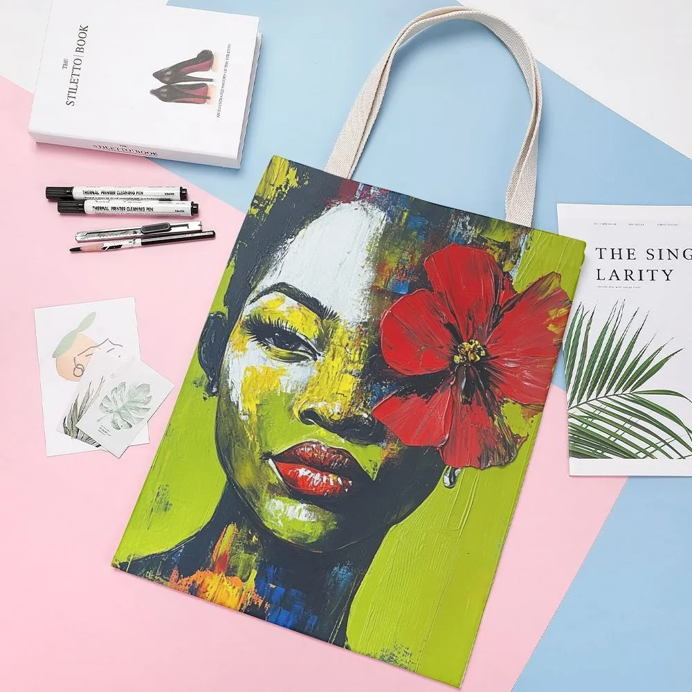 Red Rose Canvas Tote Bag