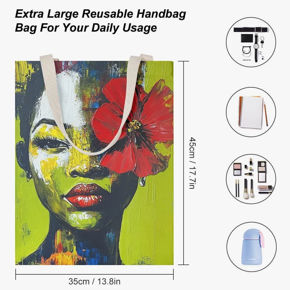 Red Rose Canvas Tote Bag