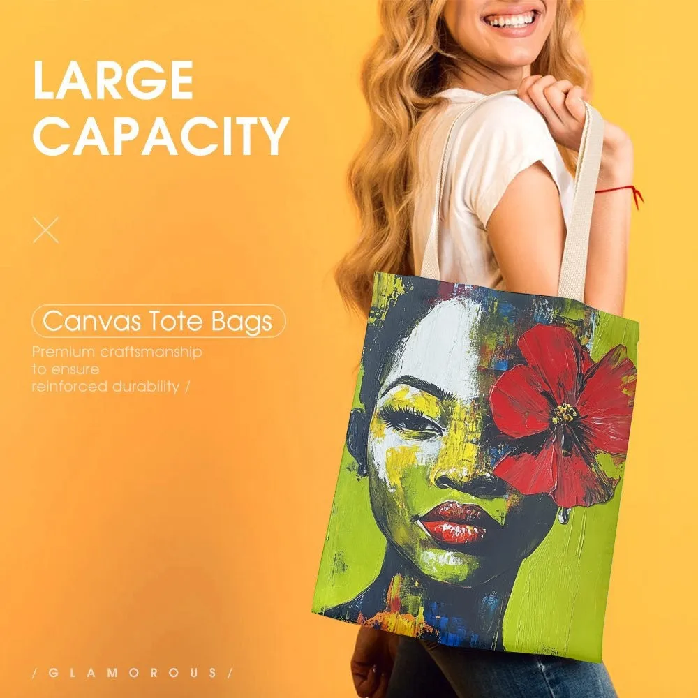 Red Rose Canvas Tote Bag