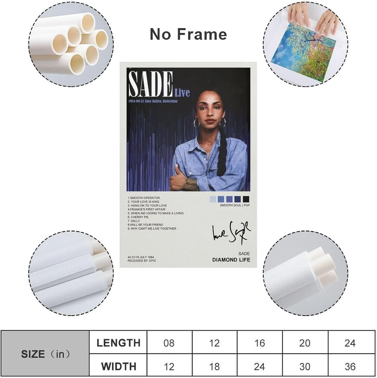 Redamancy Sade Poster Canvas Wall Art For Room Aesthetic And Decor (22) Poster For Bedroom Living Room Bathroom Kitchen Office Decor 20x30inch(50x75cm) Unframe-style