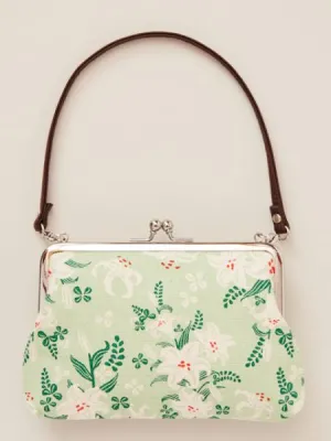 Retro Flower GAMAGUCHI Clasp Hand Bag