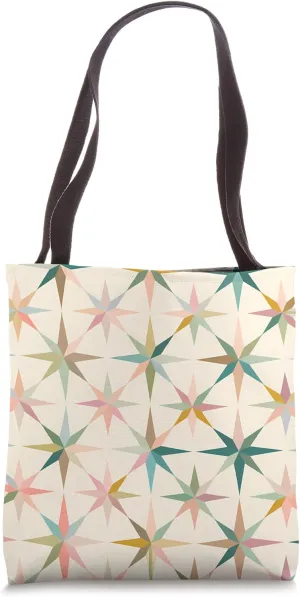 Retro-Inspired Pastel Stars Pattern Tote Bag