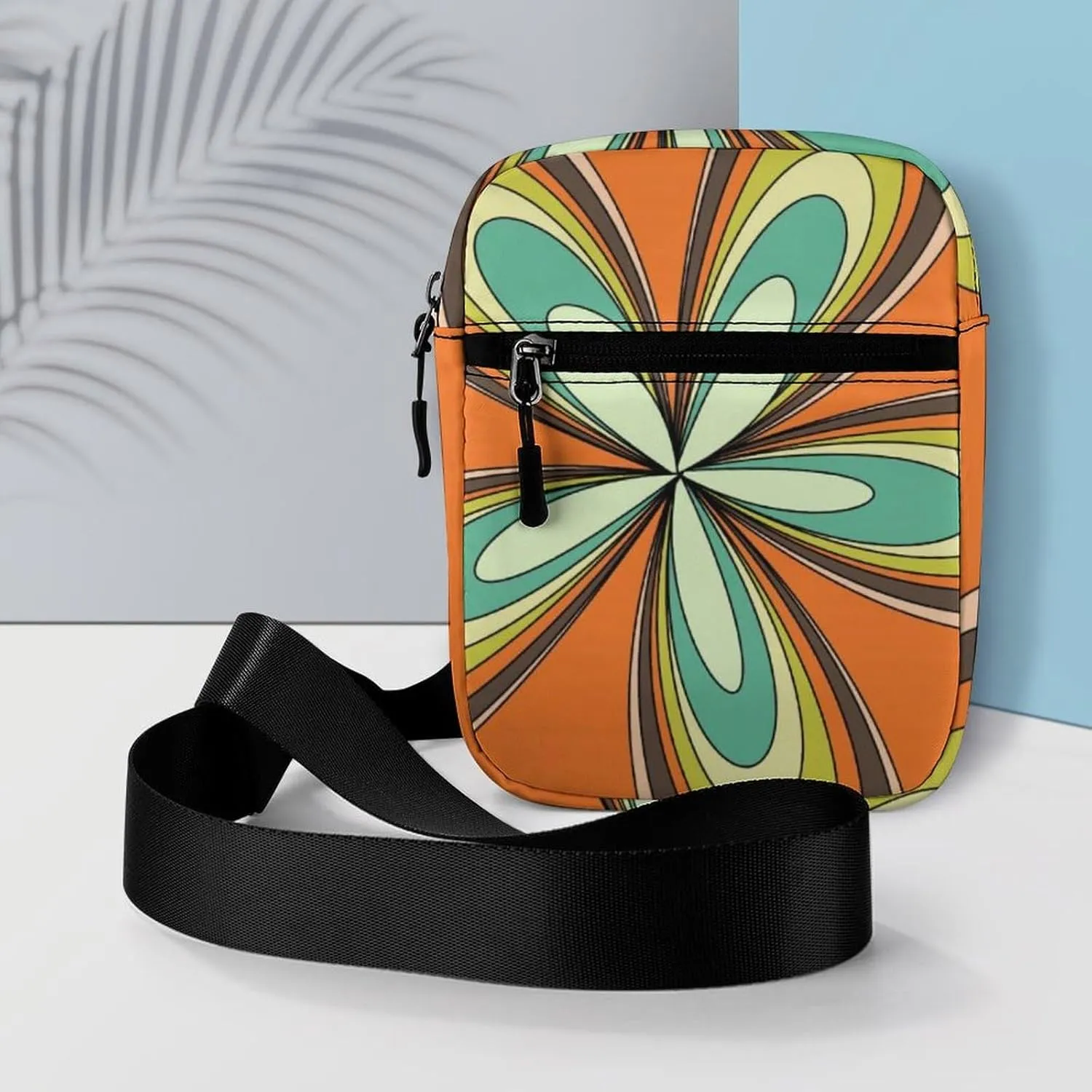 Retro Spring Hippie Flower Power Light Crossbody Bag Small Shoulder Bag Waterproof, Lightweight And Convenient