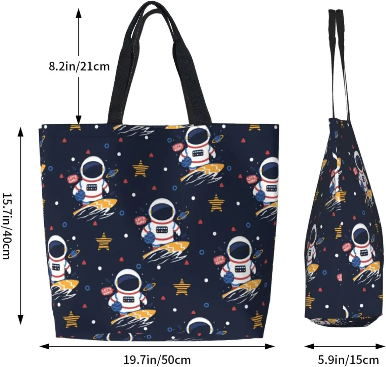 Reusable Grocery bags Big Capacity Shopping Bag Canvas Shoulder Tote Handbag for Women Girls