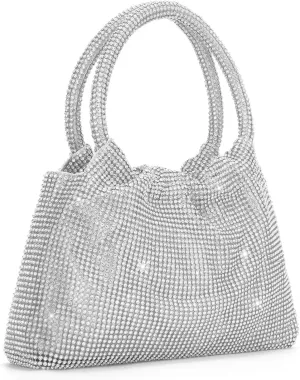 Rhinestone Clutch Purse for Women Top Handle Sparkly Diamond Evening Bag Glitter Mini Handbag for Evening Party