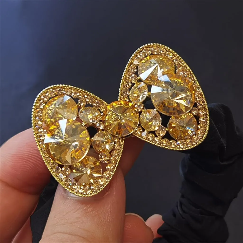 Rhinestone Hair Ornaments Tie Hair Rope Women's Hair Bun Flower Versatile Leather Case(E)