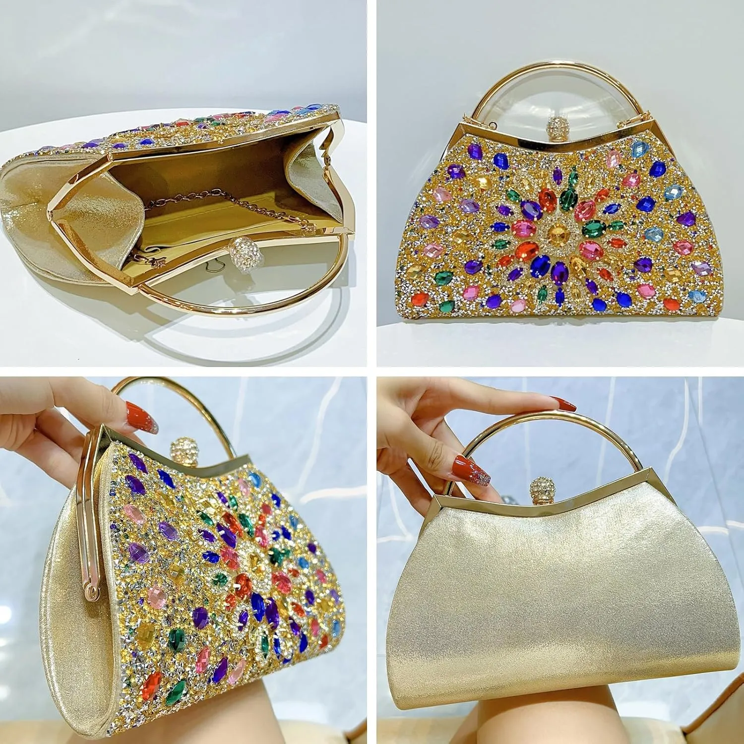 Rhinestone shell bag female evening dress banquet hand bag,hand evening bag