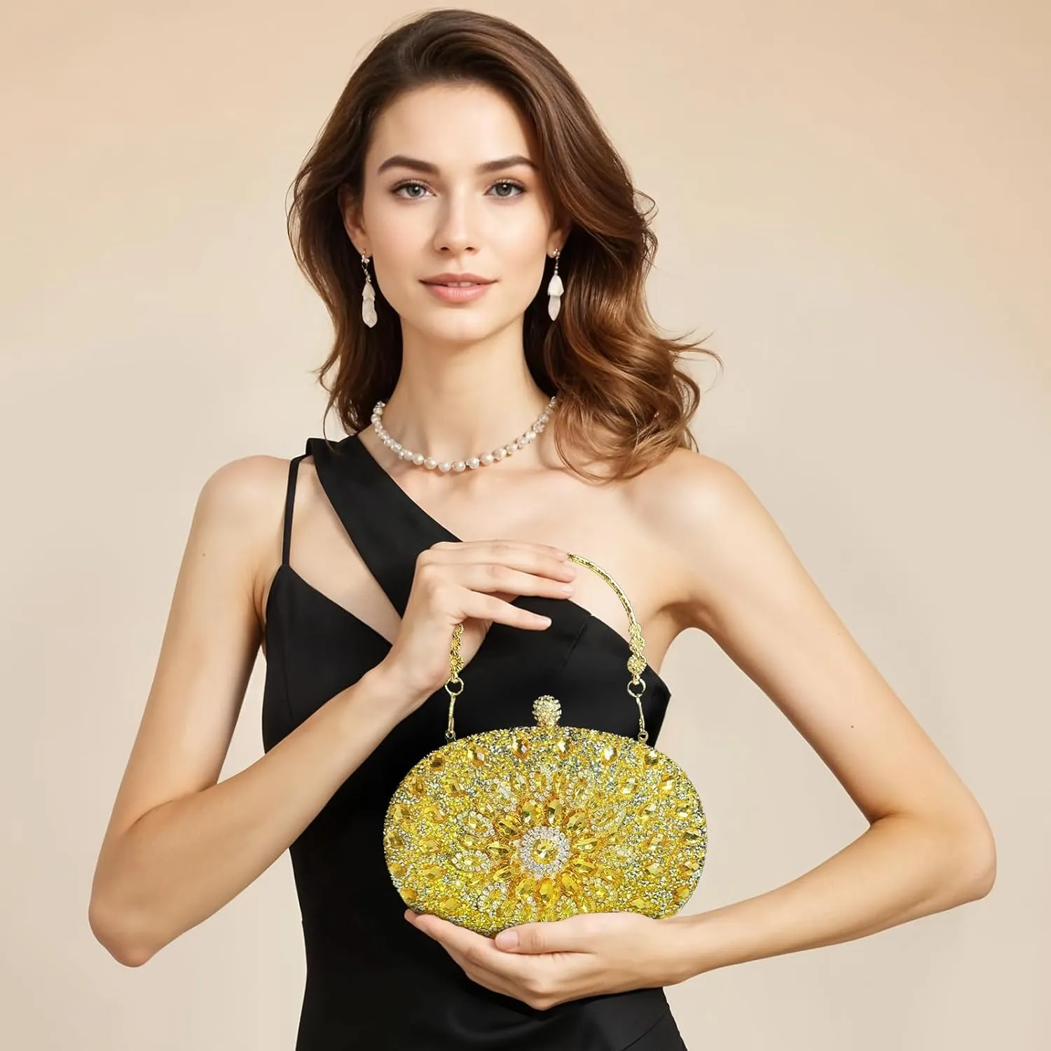Rhinestone shell bag female evening dress banquet hand bag,hand evening bag